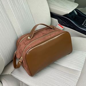 Bolsa de Maquillaje de Fábrica BSCI, Bolsa de Almacenamiento de Cosméticos de Viaje Portátil de Gran Capacidad, Bolsa de Aseo de Color Sólido, Juego de Dos Piezas - Product Image 6