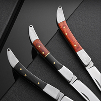 Couteau pliant de poche personnalisable OEM Bochen avec lame en acier et manche en bois pour une utilisation en extérieur avec porte-clés