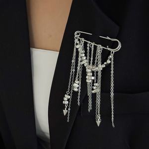 Broche de Cadena con Cuentas CCB Irregulares y Remaches de Diseño <span class=keywords><strong>para</strong></span> Mujer, Broche de Moda <span class=keywords><strong>para</strong></span> Traje de Fiesta, Accesorios de Joyería de Moda, Regalo - Product Image 2