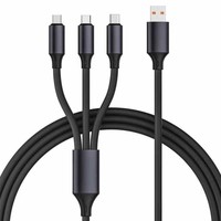 Promoción, Nuevo Cable de Carga Rápida 3 en 1 de 3A, 5 Colores Disponibles, Cable de Silicona Líquida Suave para Transferencia de Datos, Compatible con IOS/Android/USB-C