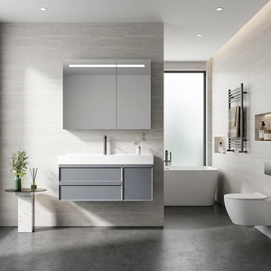 Disponibile Set Mobile <span class=keywords><strong>Bagno</strong></span> 3 Misure, Armadietto <span class=keywords><strong>Bagno</strong></span> Sospeso con Specchio LED e Lavabo <span class=keywords><strong>per</strong></span> Bagni Piccoli e Grandi - Product Image 6