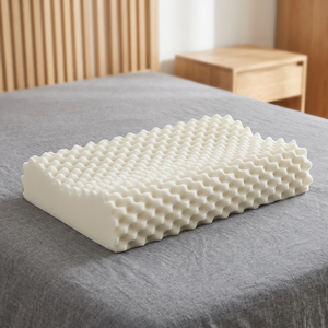Almohada de Látex Moderna para Hotel, Almohada Contorneada, Sólida, Refrescante, Cómoda, Hipoalergénica, Soporte para el Cuello, para Dormir de Lado, Ergonómica - Product Image 1