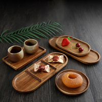 Plateau de service rectangulaire en bois écologique de luxe - Vaisselle de cuisine moderne pour fruits, desserts, gâteaux