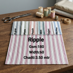 ผ้าถักลายคลื่นเนื้อสัมผัสแบบริปเปิ้ล 180GSM |   ผ้าโพลีเอสเตอร์สแปนเด็กซ์ไลคร่าแบบยืดได้ 4 ทิศทาง ขนาด 60 นิ้ว (3.50 เมตร/กิโลกรัม) - Product Image 2