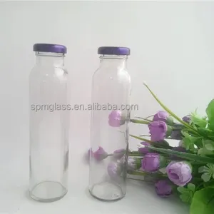 Bottiglia di succo di vetro da 300ml che la bottiglia di vetro per il succo con coperchio in metallo