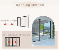 Puerta Corredera Panorámica de Aluminio con Doble Cristal Extrafino y Vista Amplia, Aislamiento Térmico e Impermeable para Jardín o Patio