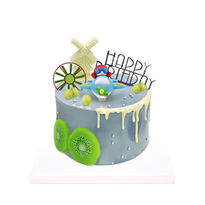 Felice decorazione torta di <span class=keywords><strong>compleanno</strong></span> per bambini personaggi dei cartoni animati aerei a forma di 3D forniture per decorazione torta - Product Image 3