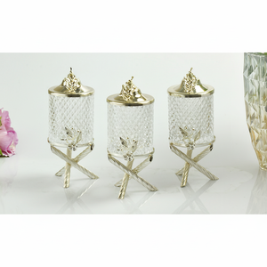 Mini tarro de almacenamiento de cristal de alta calidad, accesorio de cocina moderno hecho a mano, Material de Metal hecho en Turquía - Product Image 1