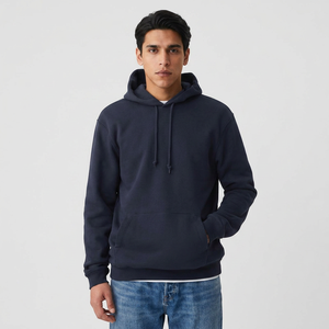 Sudadera con capucha extragrande de invierno para hombre con media cremallera, de poliéster/algodón, terciopelo, ecológica, con bolsillo térmico, ropa deportiva informal - Product Image 1