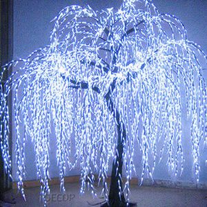 Arbre de <span class=keywords><strong>saule</strong></span> pleureur d'extérieur, plante artificielle décorative éclairée par LED, <span class=keywords><strong>blanc</strong></span> chaud, matériau <span class=keywords><strong>en</strong></span> cuivre, indice de protection IP65, Noël, Halloween - Product Image 1