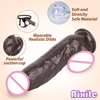 8,3 Zoll Realistischer Silikon-Dildo Erotikspielzeug für Frauen Schwarzer Analdildo G-Punkt-Stimulator mit Starkem Saugnapf Männlicher Penis