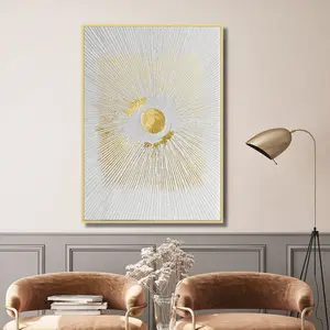 Boho Abstract Sunshine Print Mid Century Modern Neutral Wall Art Minimalist Print Cosmic Art, Skandi Print with Foil