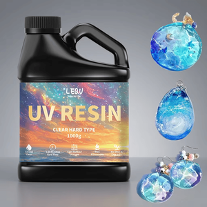 LEQU Pegamento UV Transparente de Curado Rápido Happy And Fun 500g, Adhesivo UV para Joyería, Unión de Vidrio y Manualidades con Resina - Product Image 2