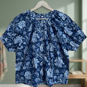 Camiseta sin mangas de algodón transpirable y ecológica con estampado floral, cuello redondo, corte regular, para mujer, primavera-verano, estilo casual y sencillo. - Product Image 3