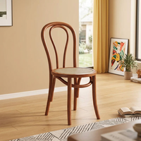 Chaise de salle à manger MULIGNA en bois massif au design traditionnel, en bois courbé, pour mariages et fermes, usage commercial et hôtelier