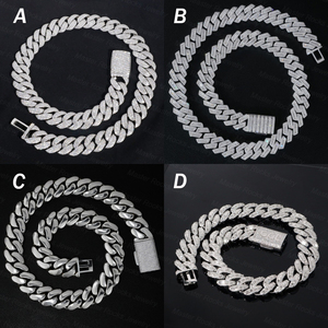 ローズゴールド モアサナイト キューバンチェーン VVS ダイヤモンドテスター対応 アイスアウト 925シルバー マイアミ キューバンリンクチェーン - Product Image 3