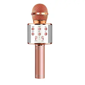 Micrófono de Karaoke inalámbrico para niños, dispositivo de grabación USB con altavoz, ws 858, barato