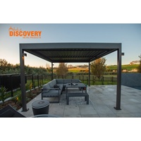 Pergola moderne en alliage d'aluminium à lames orientables |   Structure extérieure sur mesure avec écran LED électrique et conception étanche