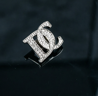 Étiquette Métallique Personnalisée de Luxe avec Strass, Lettres Entrelacées, Plaqué Or, pour Sacs de Créateurs, Vêtements, Chaussures et Accessoires