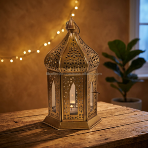 Wholesale Powder Coating Garden Decorative <b>Moroccan</b> <b>Lanterns</b> With Colorful GlassHandmade Metal Moroccane <b>Lantern</b> for wedding - Product Image 3