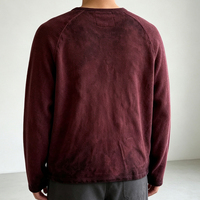 T-shirt Henley à manches longues pour homme, délavé, style vintage, effet délavé à l'acide
