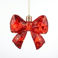 Ornement de Noël suspendu en forme d'arc avec miroir et lumière LED blanc chaud, 17,5 cm, en plastique brillant, décoration de sapin de Noël, Guangdong