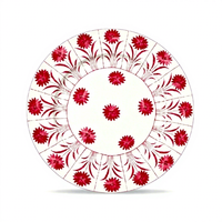 Service de vaisselle en céramique à motif floral rouge vintage, assiettes de luxe en porcelaine, décoration de table de mariage