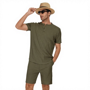 Liquidación al por Mayor: Conjunto de Verano de 2 Piezas para Hombre, Shorts de Playa Casuales de Secado Rápido y Traje Deportivo, Poliéster y Spandex - Product Image 3