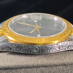 Reloj de Lujo Personalizado de 2 Tonos, Plata y Oro, con Flor de Loto, para <span class=keywords><strong>Hombre</strong></span>, Automático, Mecánico, Resistente al Agua, con Números Romanos, Regalo para Fiesta - Product Image 3