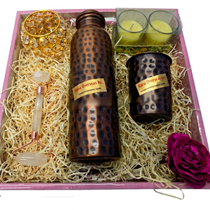 Wholesale High Quality Modern Eco-Friendly Printed Gift Hamper Square Wooden <b>Tray</b> Bottle Glass Healing <b>Candle</b> Perfect Gifting - Product Image 1