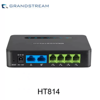 Gateway VoIP IP Grandstream HT814 con Cuatro Puertos FXS y LAN Cableada