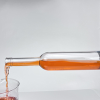 Bouteille de vin vide transparente, cylindrique, à col long, à fond lourd, pour vin de glace, vente en gros directe usine