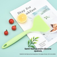 Spatule de cuisine en silicone résistante à la chaleur, flexible, antiadhésive, avec poignée en nylon, semi-transparente, surface large, pour usage en restaurant