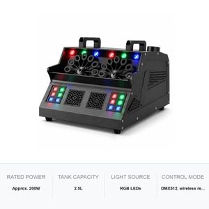 <b>Bubble</b> Machine Professional Double Wheel 200W <b>Bubble</b> Only No Smoke RGB LED DMX512 Remote for Stage <b>Wedding</b> Party - Product Image 5