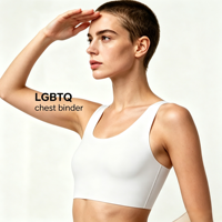 Vêtements de sport pour lesbiennes : Binder de poitrine, Crop top transgenre, Corset lesbien, Extensible, Effet amincissant, Avec boucle