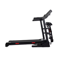 Treadmill Lipat 3.0HP 1~18KM/Jam 0~15% Kemiringan Otomatis Layar LCD 5'' MP3 Pulse Maks 130KG Mesin Lari Olahraga Komersial untuk Gym