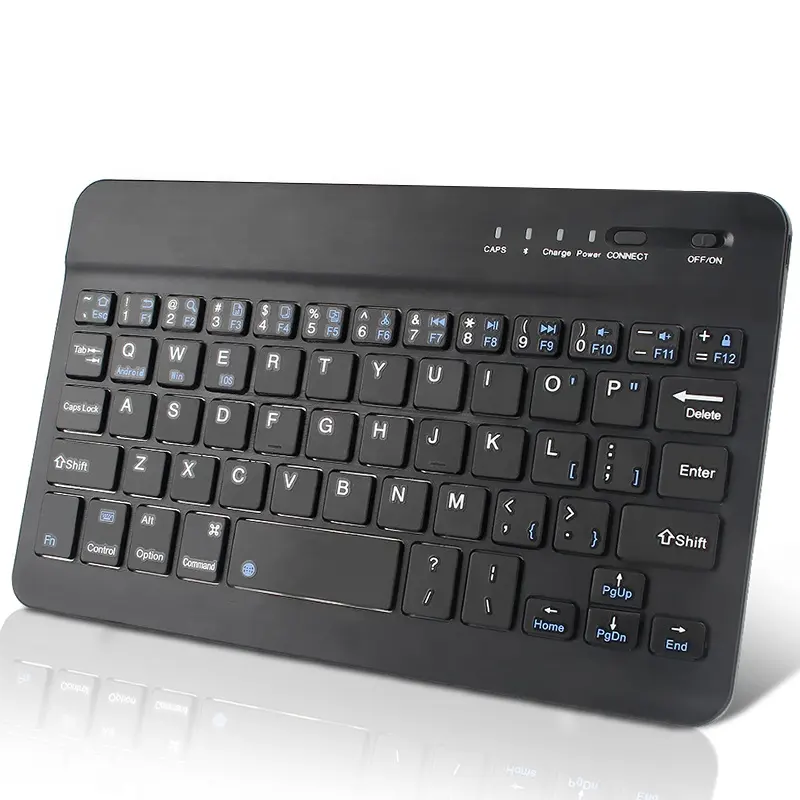 الجملة الأزرق الأسنان قابلة للشحن لوحة مفاتيح صغيرة لوحي محمول الكمبيوتر اللاسلكية لوحة المفاتيح