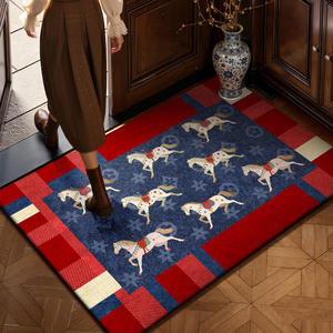 Tapis de porte rectangulaire Junxing à thème cheval, absorbant, pour entrée intérieure, décoration du Nouvel An chinois, Printemps 2026 - Product Image 2
