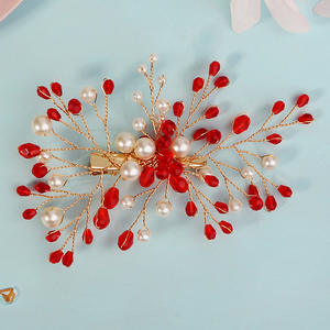 Bruidshaarclip Dansfeest Bruiloft Hoofddeksel Handgemaakt Kleurrijk Kristal Parel Clip - Product Image 2