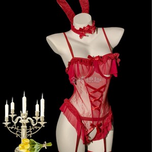 Lencería divertida Golden Shuttle, body de conejita con aros y efecto push-up, conjunto de disfraz de gasa para mujer, juego de rol 248 - Product Image 4
