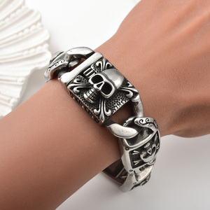 Pulsera de Eslabones Cubanos Miami para Hombre, de Acero Inoxidable 304 316L, Plateada, con Diseño de Esqueleto, Gruesa, de Moda, Diseño Personalizado, Estilo Hip Hop, Regalo, Venta al por Mayor - Product Image 2
