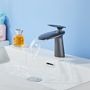 Grifo de lavabo tipo <span class=keywords><strong>cascada</strong></span> para baño, monomando, de un solo orificio, de latón macizo, con válvula de cerámica contemporánea - Product Image 3