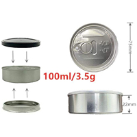 Boîtes de fleurs d'herbes sèches en étain à ouverture facile et auto-scellante 100ml pour couvercle en plastique de 3.5 grammes avec étiquette personnalisée, emballage anti-odeur, boîtes en métal