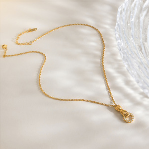 Collar con colgante de mano de la amistad Feng Shui, amuleto de acero inoxidable con diamantes de imitación para mujer, regalo de joyería - Product Image 4