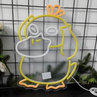 Lampe néon LED en forme de canard de dessin animé, transformateur USB, multicolore, pour chambre d'enfant, fête d'anniversaire, publicité, néons pour entreprises