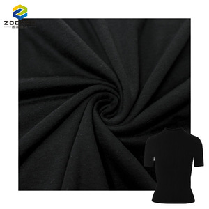 Chất Lượng Cao 90% Cotton 10% Cashmere Jersey Đan Tự Nhiên Màu Đen Len Vải Cho May Mặc Phù Hợp Với - Product Image 1