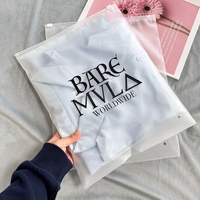 Sac à fermeture éclair écologique avec logo, sacs en plastique refermables personnalisés, sacs d'emballage pour vêtements en polypropylène translucide, pochette à fermeture éclair givrée