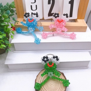 Kids Souvenir Cute Animal Car <b>Keyrings</b> Promotion Gifts School Bag Charm DIY Phone Decoration Acrylic Beads Cartoon Frog Keychain - Product Image 1