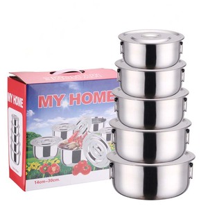 10 pezzi commercio all'ingrosso stoviglie da cucina pentola in acciaio inox cottura latte e zuppa pentola Set pentole per cucina a induzione fornello a Gas - Product Image 6