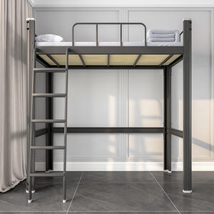 <span class=keywords><strong>Lit</strong></span> <span class=keywords><strong>superposé</strong></span> moderne réglable le plus vendu avec bureau intégré, cadre métallique noir double pour chambre et usage scolaire - Product Image 1